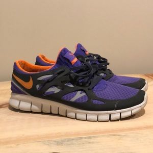 Nike Free Run 2. Orange and Purple. 11.5